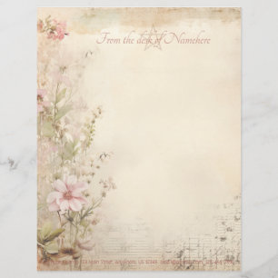 Create Your Own Vintage Wildflower Ephemera Custom Letterhead