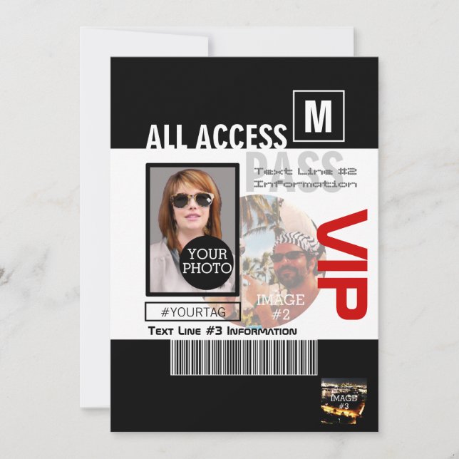Create Your Own VIP Pass 8 ways to Personalise (Front)
