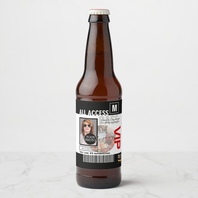 Create Your Own VIP Pass 8 ways to Personalise it Beer Bottle Label (Front)