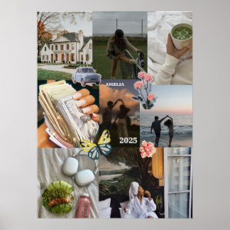 Create Your Own Vision Board 2025 Photo Collage Poster
