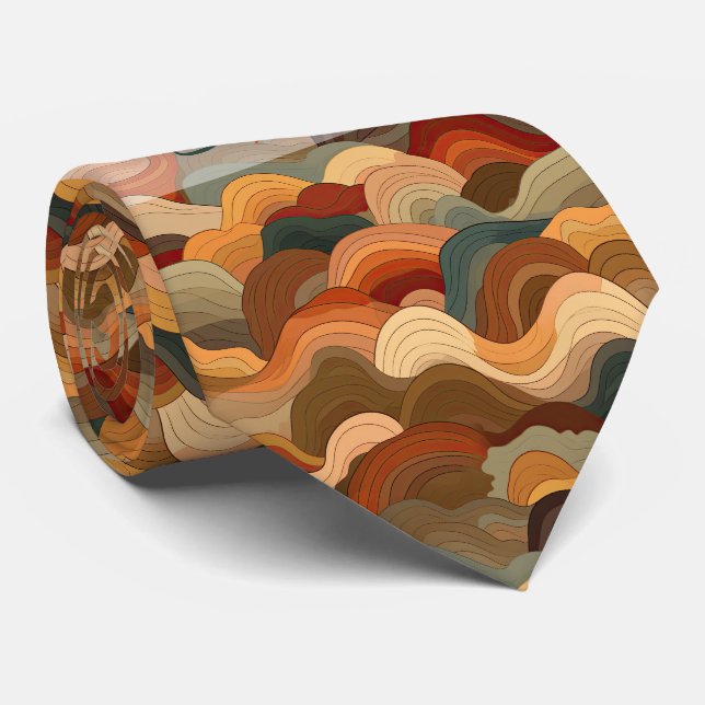 Create Your Own Warm Sunset Waves Tie (Rolled)