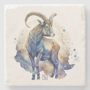 Create Your Own Watercolor Capricorn Stone Coaster