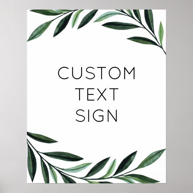 Create Your Own Watercolor Greenery Poster (Front)