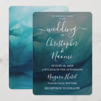 Create Your Own Watercolor Waves Wedding Invitation