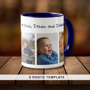 Create Your Own We Love You Pop 5 Photo Blue Mug