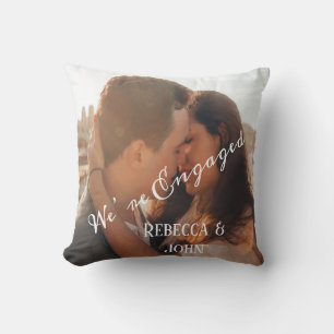 Create Your Own  We’re Engaged Couple Photo  Cushion