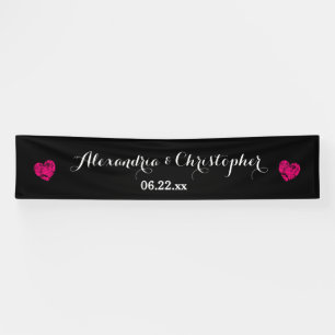 Create Your Own Wedding Banner A01 Pink Hearts