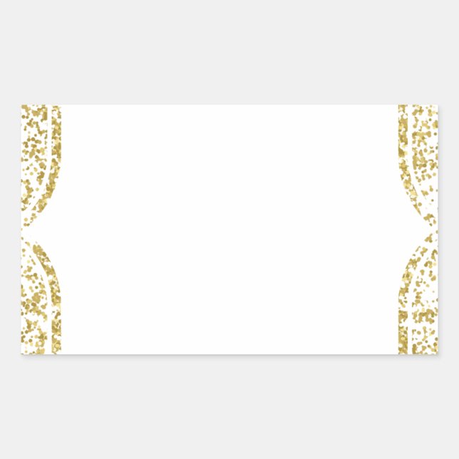 Create your own Wedding Favour/Gift- Gold Outline Rectangular Sticker (Front)