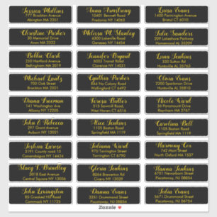 Create Your Own Wedding Guest Address Black Gold