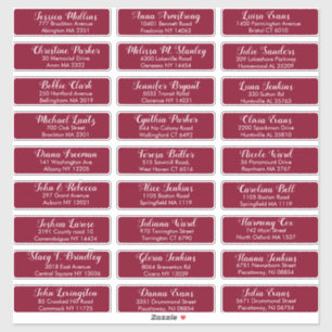 Create Your Own Wedding Guest Address Burgundy Red