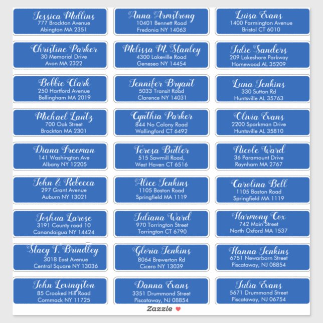Create Your Own Wedding Guest Address Cobalt Blue (Sheet)