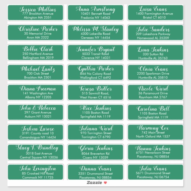 Create Your Own Wedding Guest Address Green (Sheet)