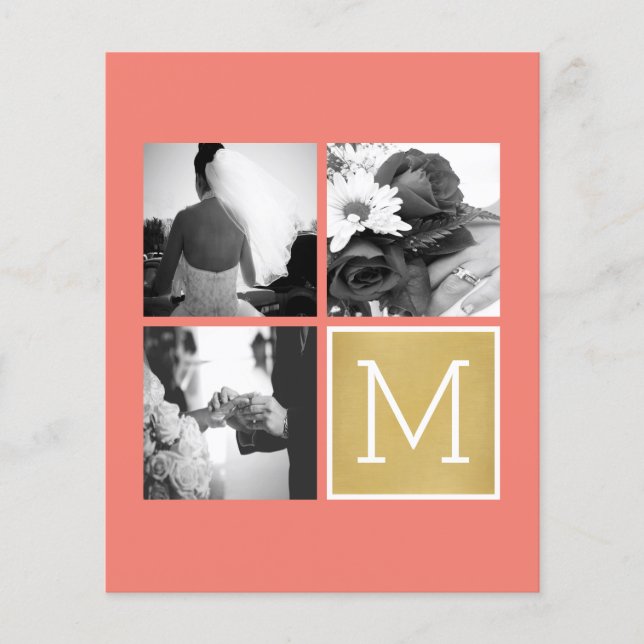 Create Your Own Wedding Photo Collage Monogram Flyer (Front)