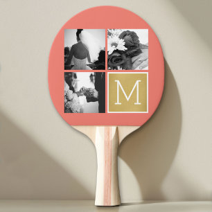 Create Your Own Wedding Photo Collage Monogram Ping Pong Paddle