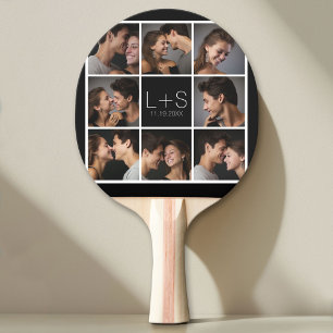 Create Your Own Wedding Photo Collage Monogram Ping Pong Paddle