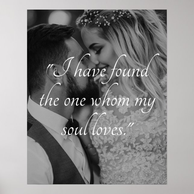 Create Your Own Wedding Photo Custom Quote Poster (Front)