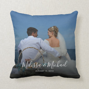 Create your own wedding photo wedding keepsake cushion