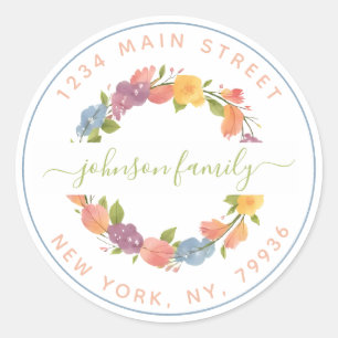 Create Your Own Wedding Round Return Address Classic Round Sticker
