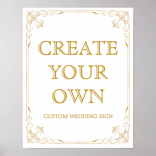 Create Your Own Wedding Sign | Modern Calligraphy | Zazzle
