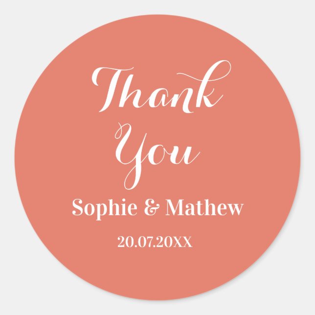 Create Your Own Wedding Thank You  Classic Round Sticker (Front)