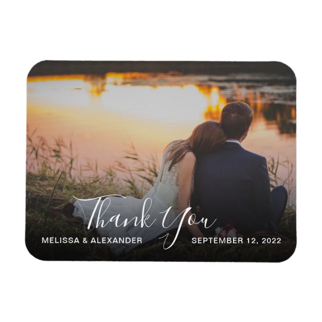 Create your own wedding thank you photo magnet (Horizontal)