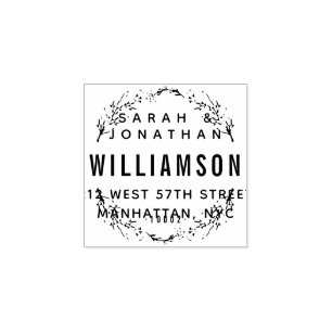Create Your Own Wedding Wreath Return Address Rubber Stamp