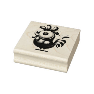 Create Your Own Whimsical Big Eyed Baby Chicken Rubber Stamp