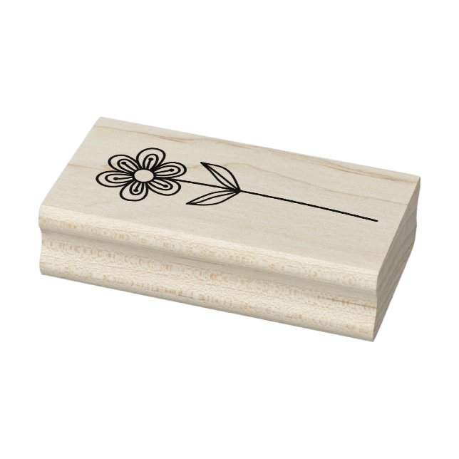 Create Your Own Whimsical Double Blossom Floral Rubber Stamp (Stamp)