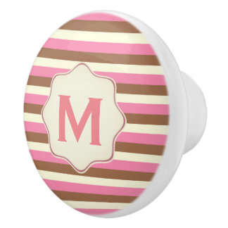 Create Your Own - Whimsical Neapolitan Stripes Ceramic Knob