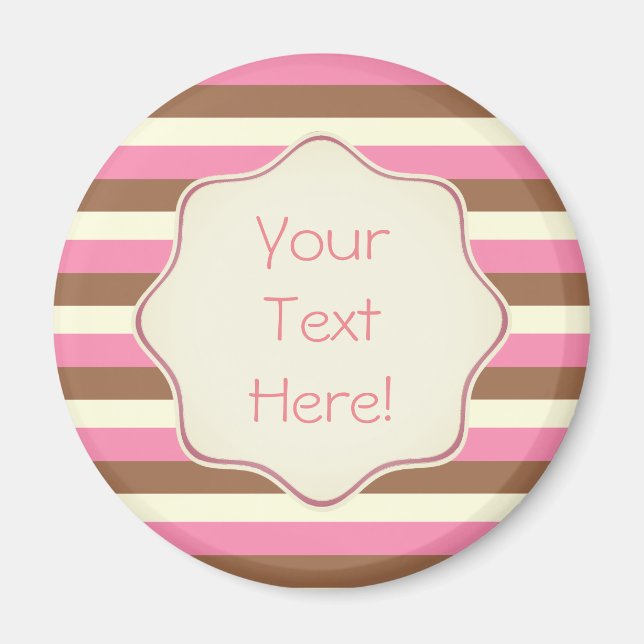 Create Your Own - Whimsical Neapolitan Stripes Magnet (Front)