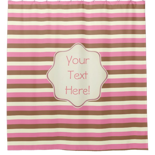 Create Your Own - Whimsical Neapolitan Stripes Shower Curtain (Front)