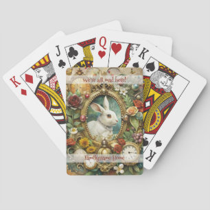 Create Your Own Whimsical White Rabbit Lady Playing Cards