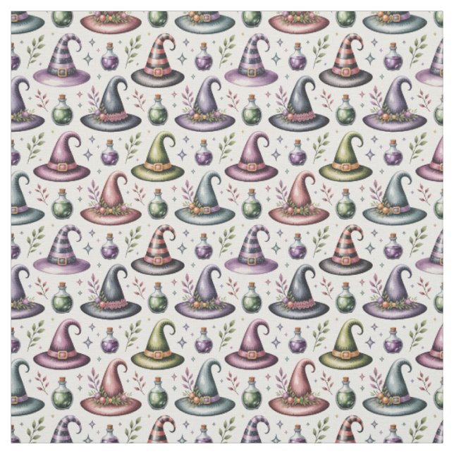 Create Your Own Whimsical Witch Hats Potions Fabric (Swatch)