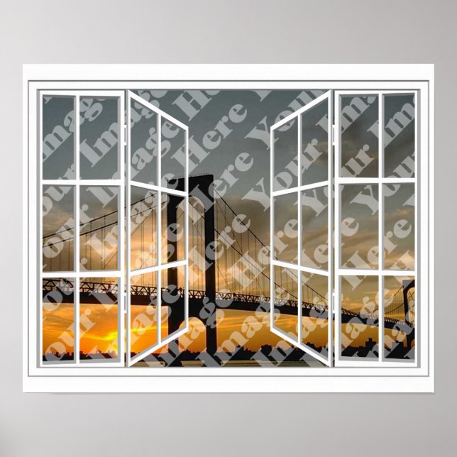 Create Your Own White 24 Pane Open Window Poster (Front)