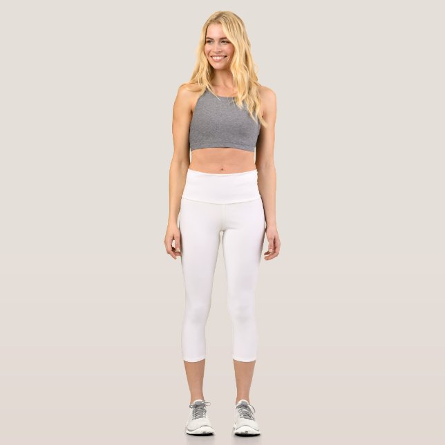  Create Your Own white  Capri Leggings (Front)