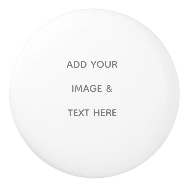 Create Your Own white  Ceramic Knob (Front)