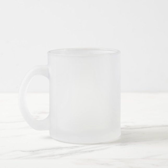 Create Your Own White Custom Frosted Glass Coffee Mug (Left)