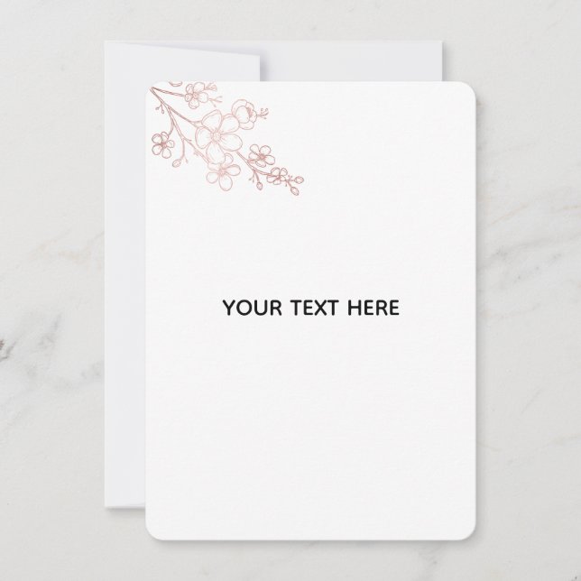Create Your Own White Elegant Card (Front)