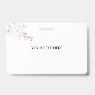 Create Your Own White Elegant ID Badge