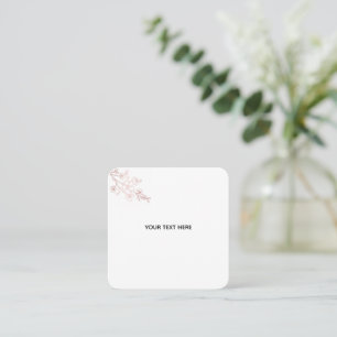 Create Your Own White Elegant Square Business Card