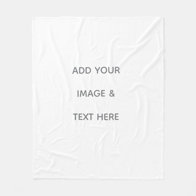 Create Your Own white  Fleece Blanket (Front)