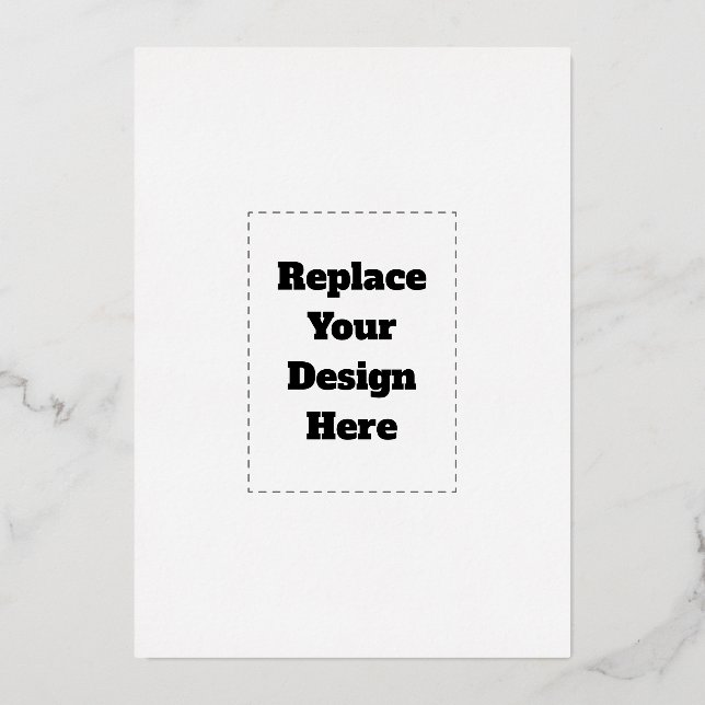 Create Your Own white  Foil Holiday Card (Front)
