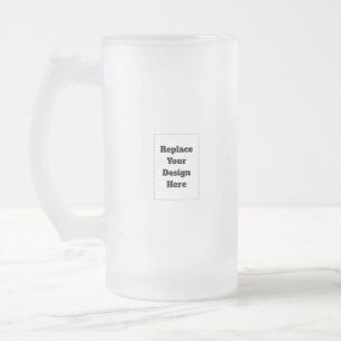 Create Your Own white  Frosted Glass Beer Mug
