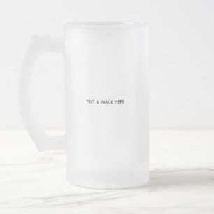 Create Your Own white Frosted Glass Beer Mug