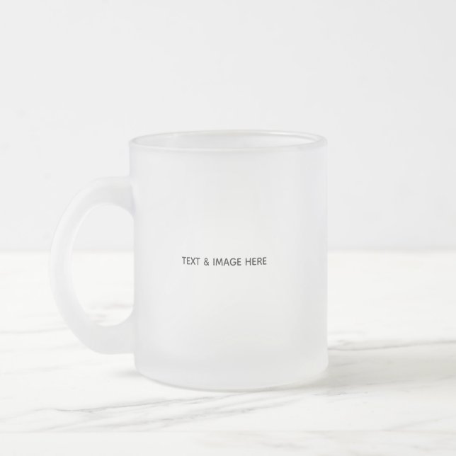 Create Your Own white Frosted Glass Coffee Mug (Left)