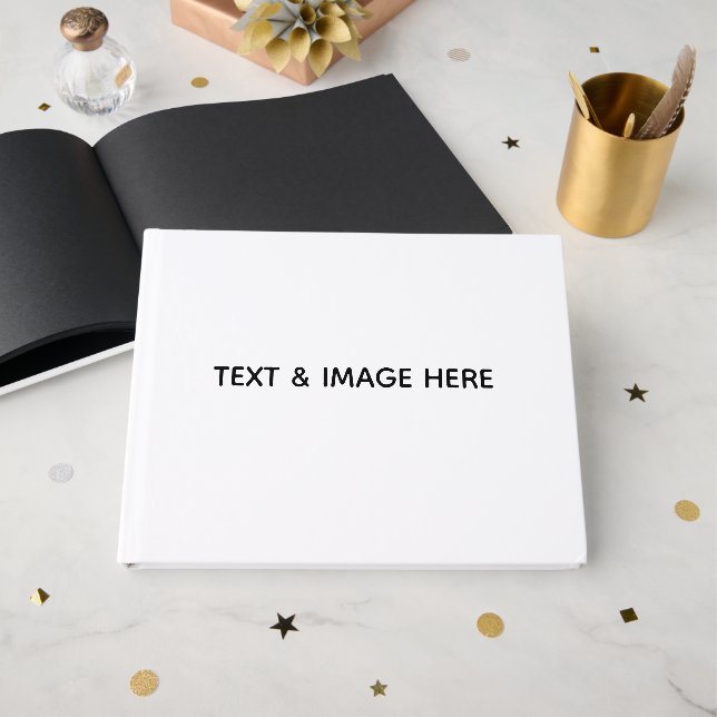Create Your Own white Guest Book (Front Open)