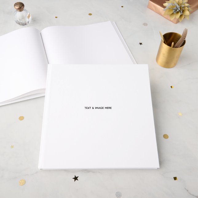 Create Your Own white Guest Book (Front Open)
