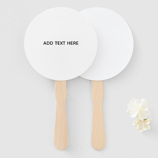 Create Your Own White  Hand Fan (Front and Back)