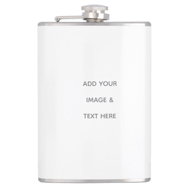 Create Your Own white  Hip Flask (Front)