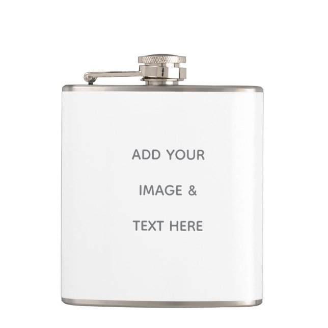 Create Your Own white  Hip Flask (Front)